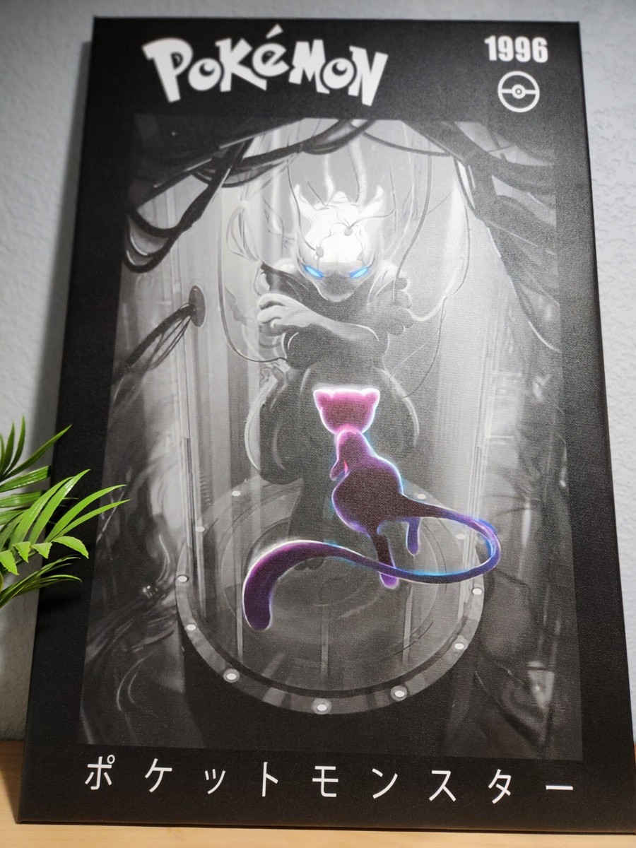 Mew & Mewtwo Pokemon art poster canvas wall art home decor fan art