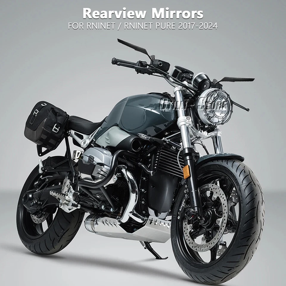 Kit de espejos retrovisores negros para BMW RnineT RNINET R NINE T R NineT Pure 2017-2024 Foto 3 de 4