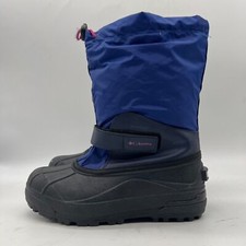 Columbia Powderbug Forty Unisex Kids Blue Black Waterproof Snow Boots Size 5