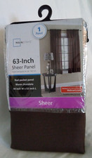 Mainstays 63-Inch "Warm Chocolate" Sheer Panel Curtain - 1 Rod Pocket Panel