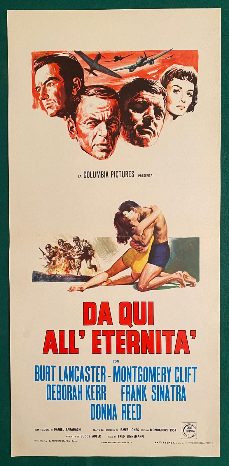 Locandina originale film Da qui all'eternità (1953) - Regia di Fred Zinnemann