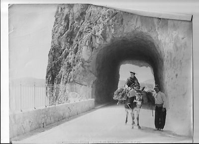ROUTE DE NICE A MONACO KÜNSTLERISCHE STUDIE FOTOGRAF J.GILETA Albumine ca 1895 