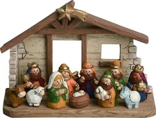 Christmas Nativity Set of 11 Figurines with Creche and Star of Bethlehem