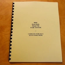 SETUP CHART BOOK for B&K 700 Tube Tester Checker = BK new remastered