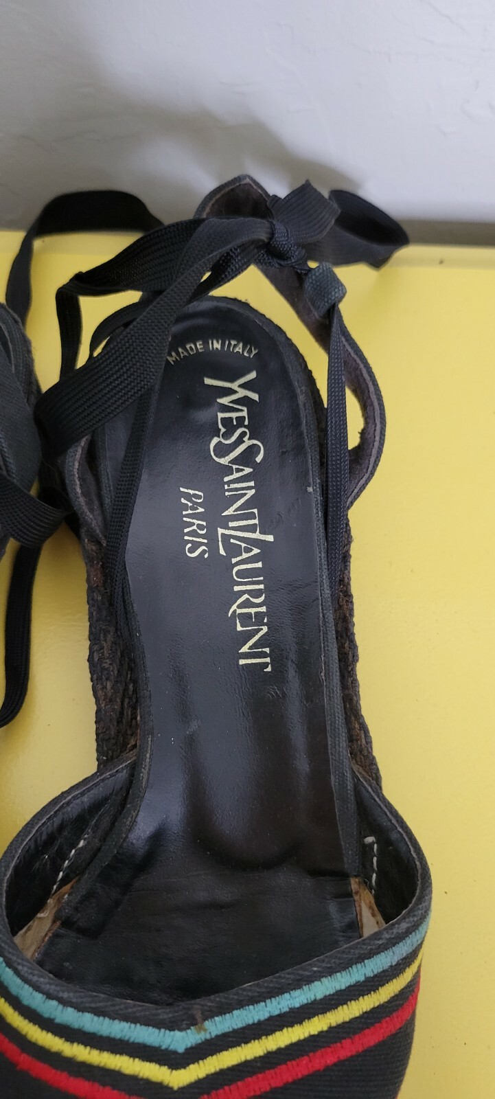 SAINT LAURENT Sandali vintage anni 70 80 Yves SaintLaurent donna multicolore alla caviglia taglia 5 5