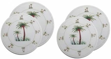 SET OF 4 TIN STEEL STOVETOP BURNER COVERS (2-10",2-8") PALM TREES, MBR
