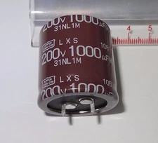 1 pc 1000uF, 200V,   Electrolytic Capacitor. Snap-in. by United Chemicon, 15D1