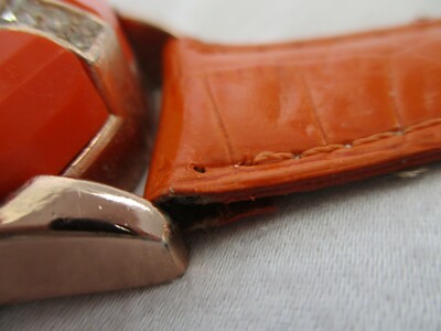 Junhao Watch Orange Buckle Band Rose Gold Toned Rhinestones Junhao Watch Orange Buckle Band Rose Gold Toned Rhinestones