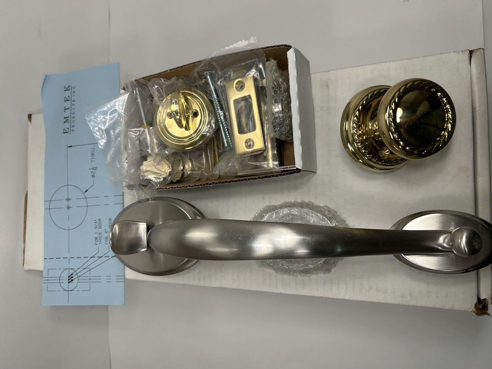 Emtek 4410 Saratoga Tubular Handleset Single Cylinder Deadbolt W Rope