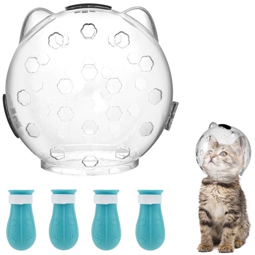 Cat Muzzle for Grooming Breathable Cat Muzzle Helmet Transparent Cat Space ◪ - Picture 15 of 18