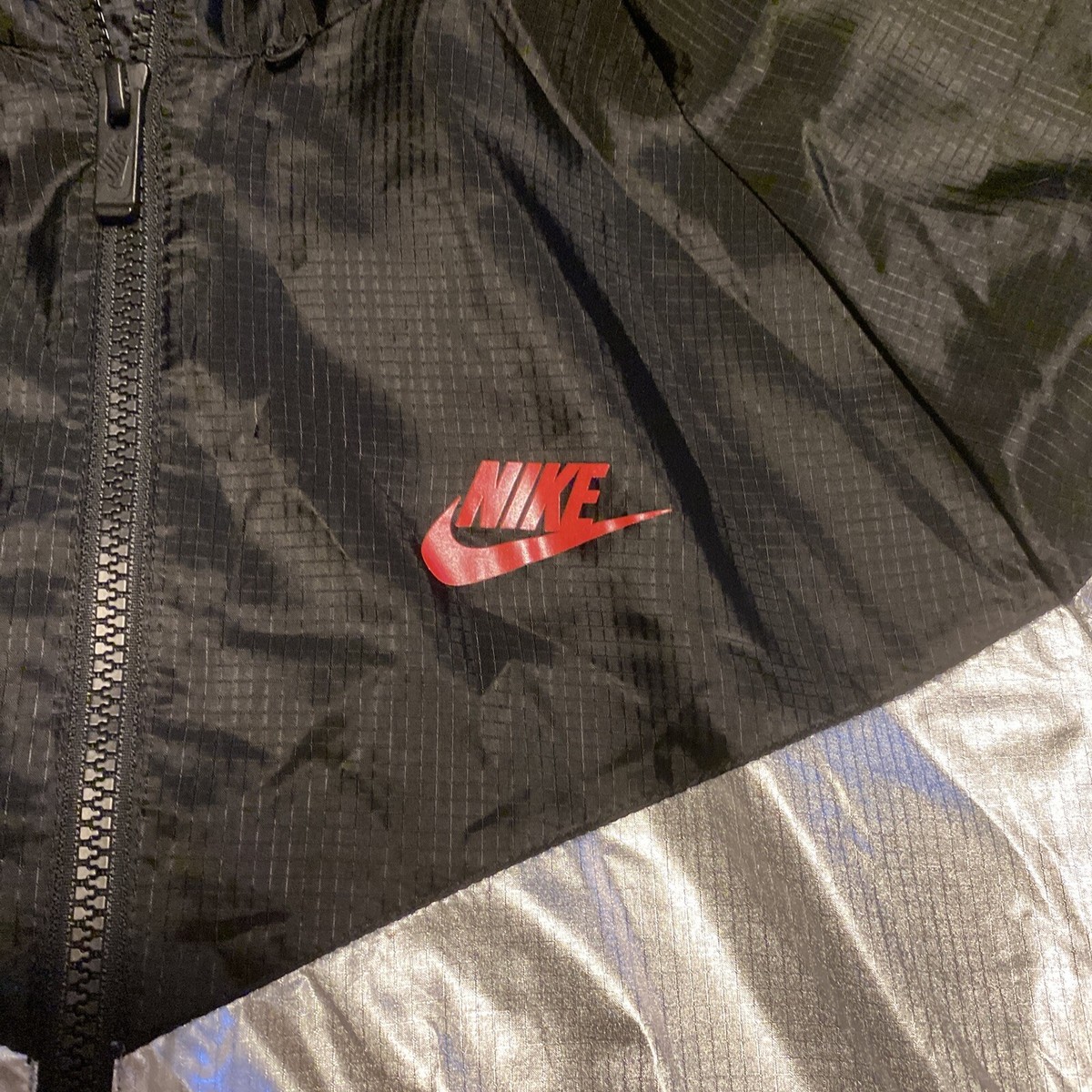 NIKE windrunner jacket 銀タグ 赤×黒 80's 90's Vintage 80s Nike Quarter Zip Windbreaker Jacket Mens Size L