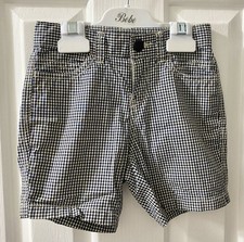 COUNTRY ROAD Boys Navy Blue/White Check Cotton Shorts Size 3