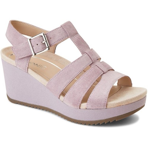 Vionic Hoola Size 9 Platform T Strap Sandals Tawny Mauve Lilac Orthotic Wedge - Picture 18 of 18