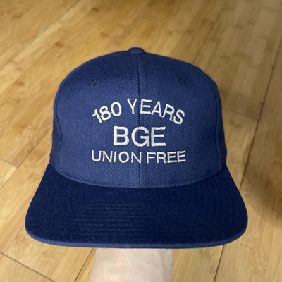 #ad VTG 90s BGE 180 Years Union Free Navy Wool Snapback Hat Baltimore Power Gas Rare $23.36