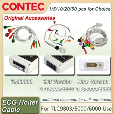 Original CONTEC Series ECG Cable 5 Leads 10 Leads for TLC9803/5000/6000 Use