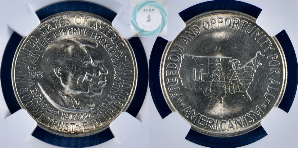 1953-S Washington-Carver Commemorative 50c NGC MS 66+ w/CAC - Near Superb Gem!!! - Image 4 of 4