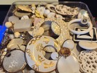174.3g White Mismatched Earrings Lot Singles Acrylic Resin Craft Repair Jewelry — photo 3