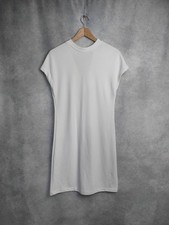 massimo dutti dress small. cream sleeveless high neck, heavy jersey tunic dress
