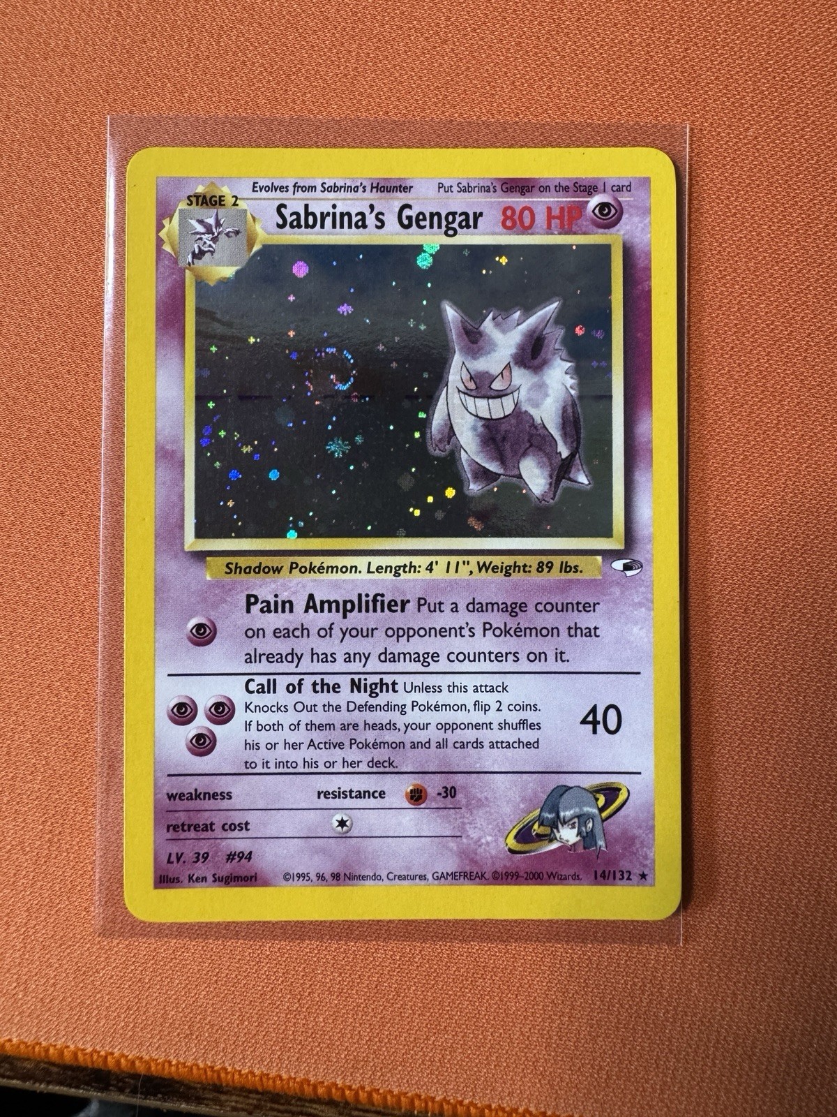Sabrina's Gengar 14/132 Unlimited NM with SWIRL Pokemon Gym Challenge