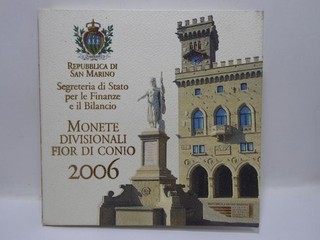 Kursmünzensatz San Marino Euro 2006 inkl. Silbermünze VZ in Blister WY7439