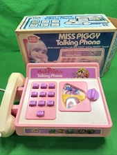 Vintage 1983 Habro Preschool Miss Piggy Talking Phone Working