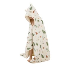Baby Bath Towel Soft Muslin Hooded 25x51 Inches Absorbent Forest Squirrel
