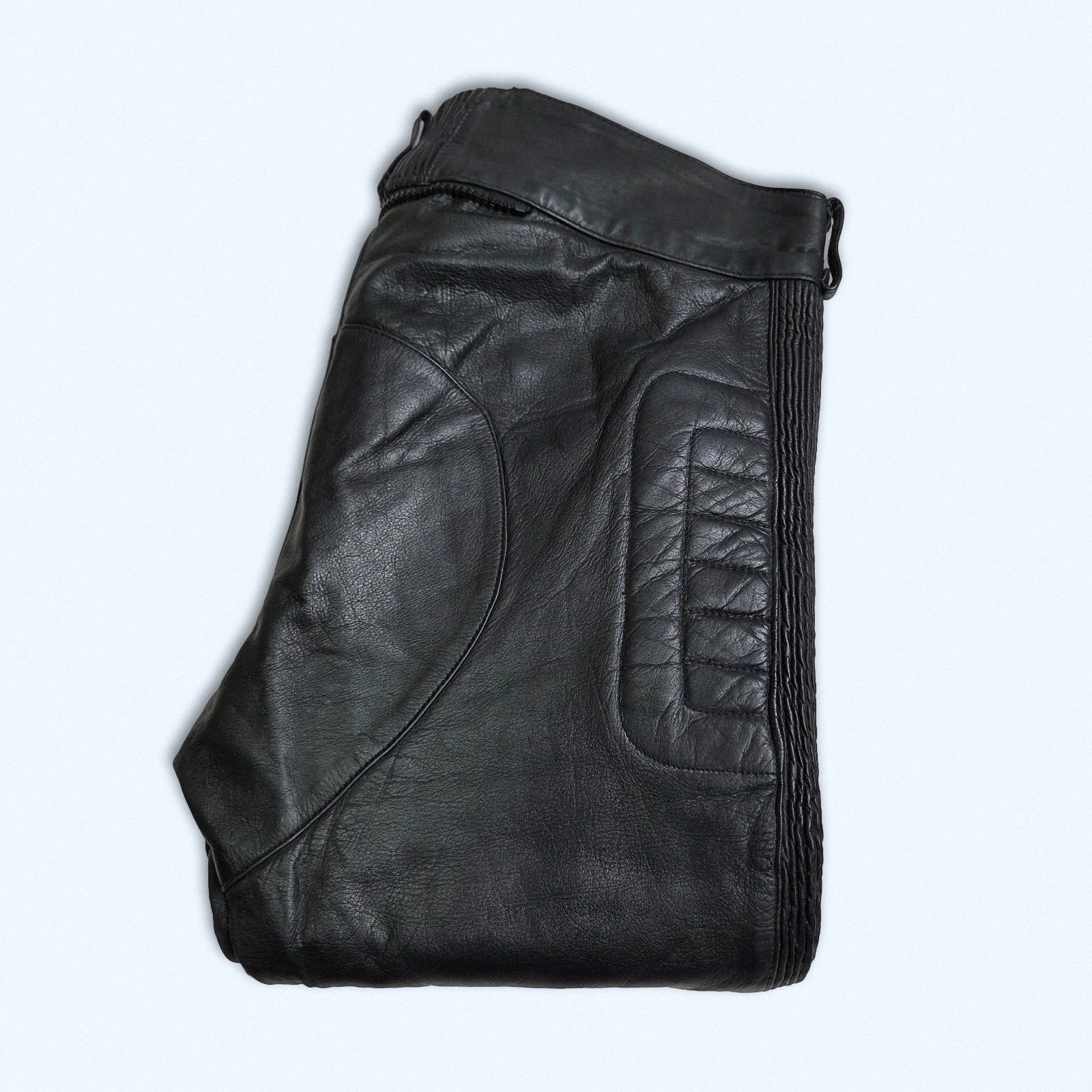 Premium Rugged Mens 100% Genuine Leather Motorcycle Trousers Pant W38" L28" Jean