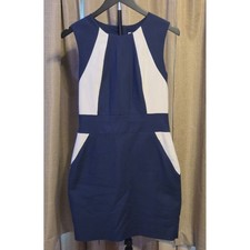 Banana Republic Colorblock Sleeveless Sheath Dress Womens Size 4 Navy White