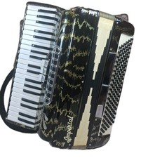 Vintage Imperial Piano Accordion 120 Bass Made in Italy Gold Sparkle Works