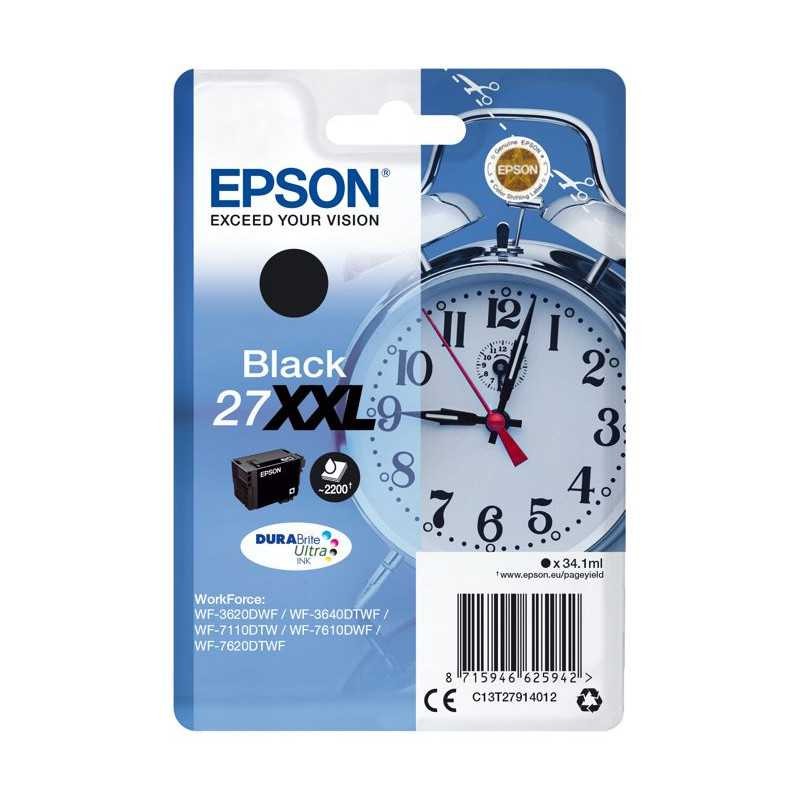 Cartouche EPSON 27 XXL noir 34.1ml pour imprimer 2200 pages nettes sans bavure