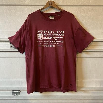 Vintage Monticello NY Poli s Auto Service Center Very Distressed Tee Sz XL 24x31
