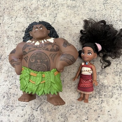 Disney Moana Maui Play Dolls Figure Set 8'' and 6''