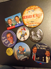 Political Campaign Pinback Buttons Lot - Nixon Obama Clinton Gore Reagan Bush