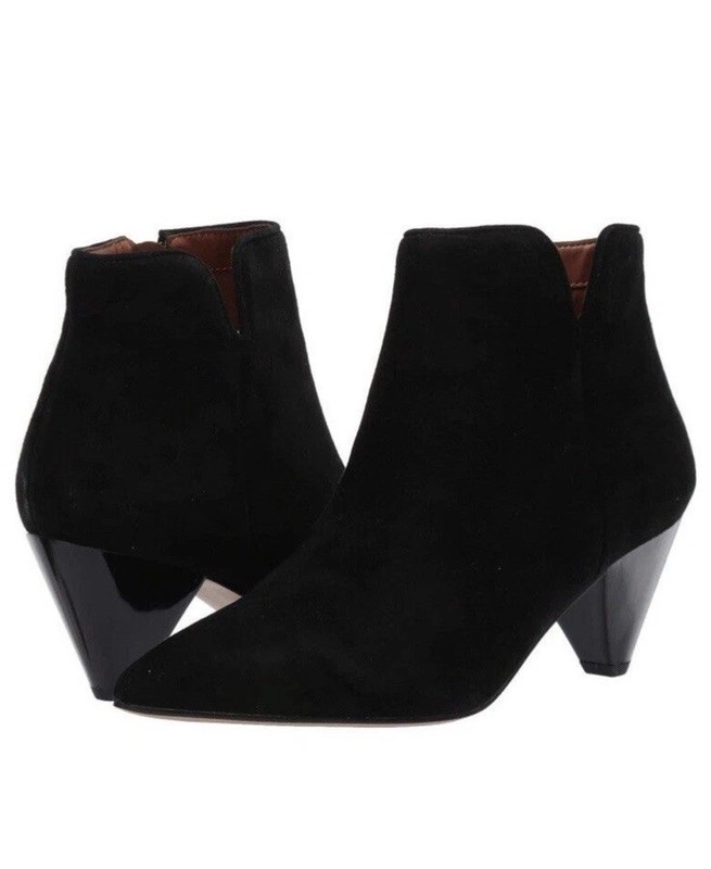 Franco Sarto “Dare 2” Black Suede Ankle Booties Women’s Size 8.5M Worn Once