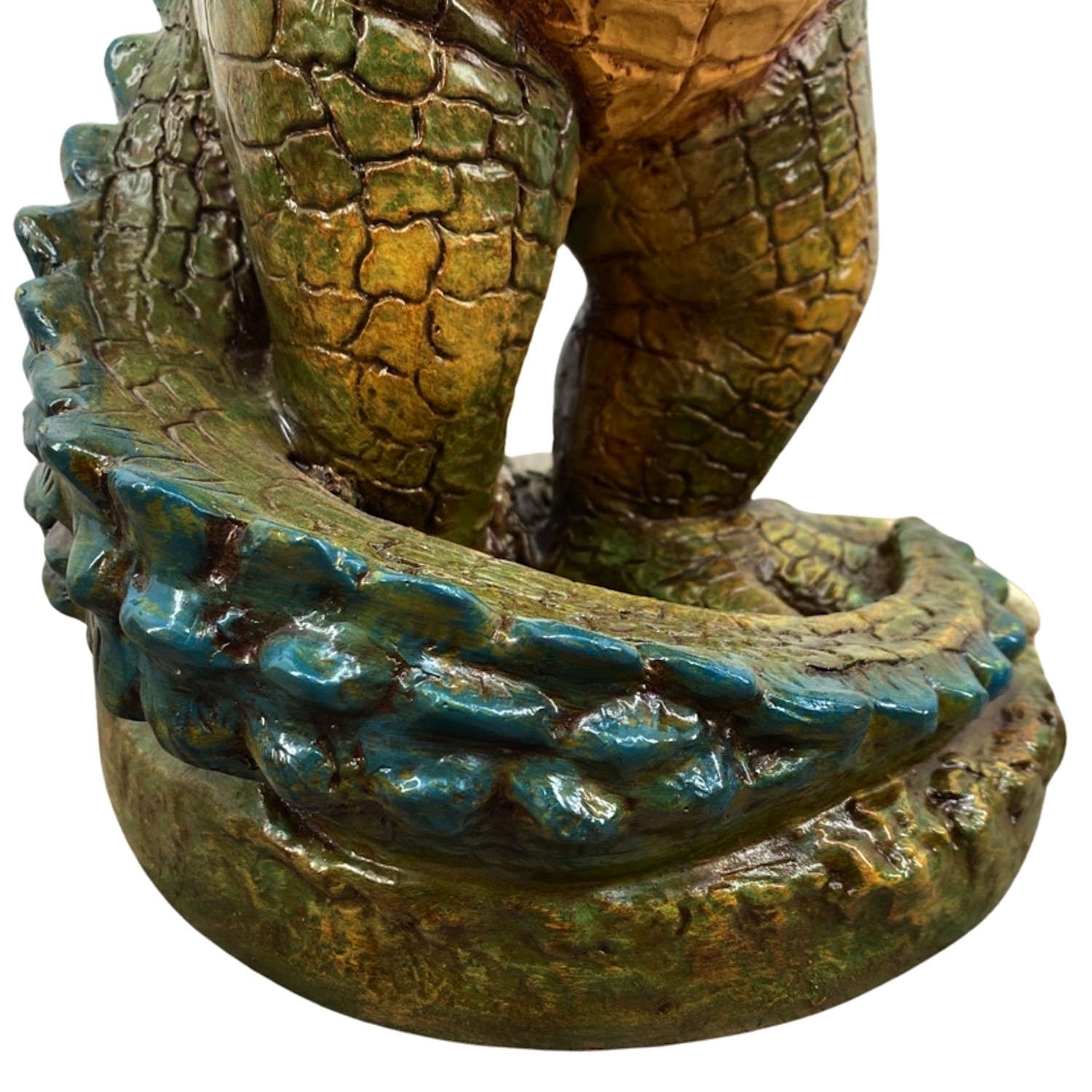 2 Ft Alligator or Crocodile Waiter Butler Statue with Tray | Home Decor