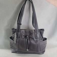 Tignanello Bag Carryall Pebbled Leather Large Double Handle Brown Sachel