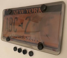 1st Gen. Phantom Tag Protector Tinted License Plate Cover Black Bolt Caps