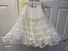 Vtg Malco Modes Partners Please Skirt Slip L White Petticoat Crinoline Dance