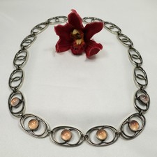 Hübsches Collier 835 Silber Handarbeit Collierkette Halskette Kette / ev 762(37)