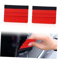 2 Pieces Felt Edge Squeegee for Car Vinyl Wrap Window Tint Tool Kit for Red