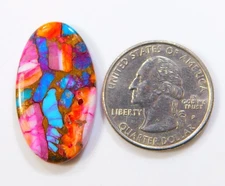 100% Natural Pink Spiny Oyster Kingman Turquoise Oval Cabochon Gemstone BT=26