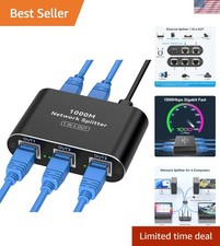 Reliable 1-to-4 Ethernet Splitter with USB C Power - Fast 1000Mbps Connectivity