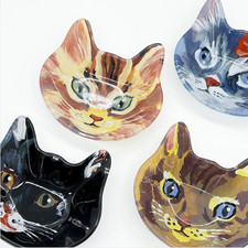 Piatto in vetro faccia di gatto Nathalie Lete dessert gioielli piatto decorazione carina regalo