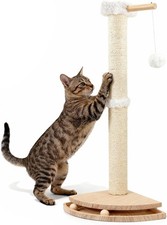 Cat Scratching Post with Interactive Ball Sisal Cat Scratcher for Indoor Cats