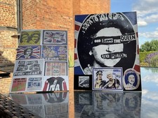 Sex Pistols Punk Rock, Jamie Reid Stickers Collage, Fan Art on Boards