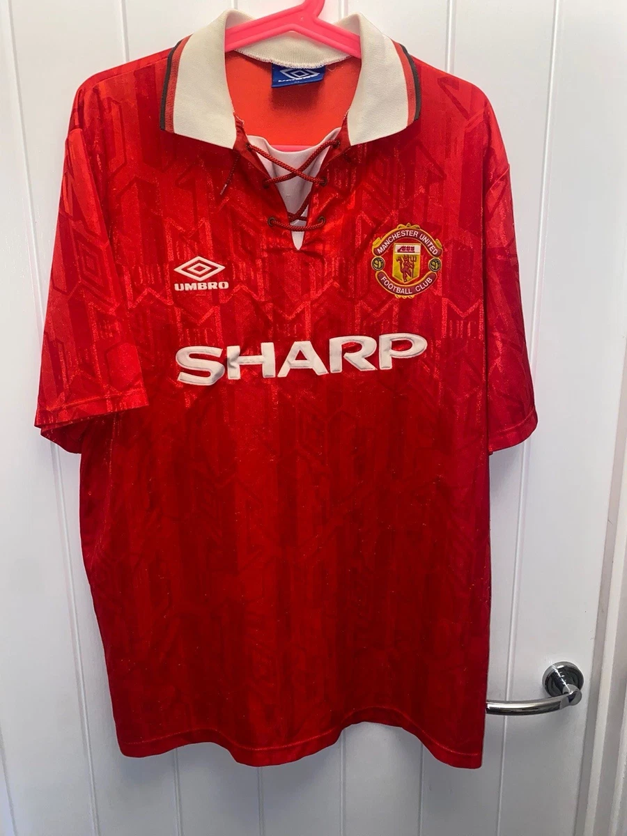 Maillot Vintage Manchester United Domicile Umbro Officiel - Fabriqué En Angleterre