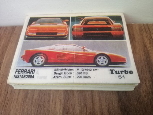 Turbo Kent Bubble gum Wrappers series numbered 51-120, complete of 70 pieces.