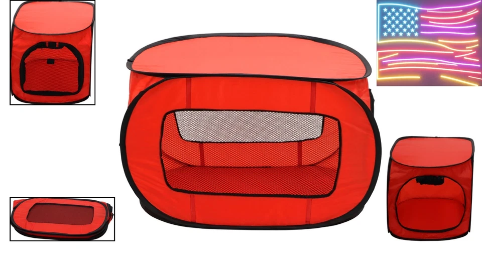 Cajón emergente grande para perros Travel-Friendly X - diseño rojo ligero y cómodo Foto 2 de 4