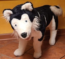 Melissa  Doug Realistic Siberian Husky Dog Plush Life Size 33  Long Black White