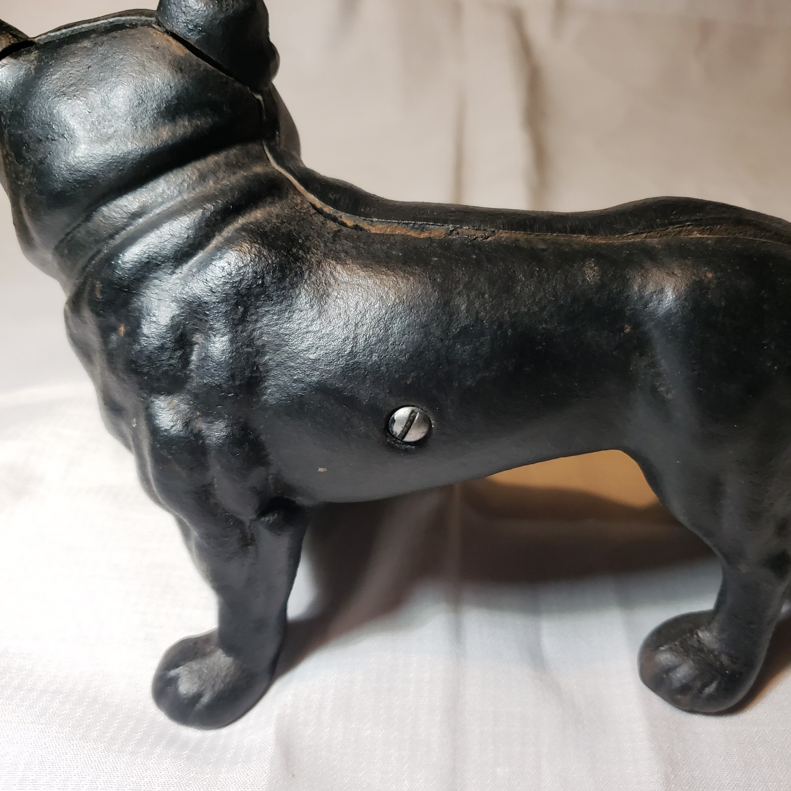 Vintage Cast Iron English Bull Dog Coin Bank/Doorstop Black Hubley?